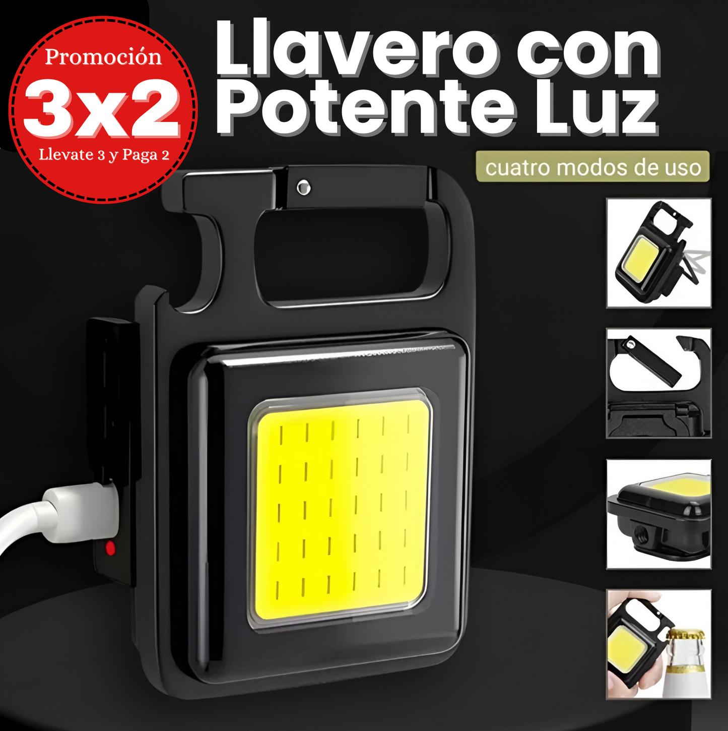 🎁Mega Promo🎁 Llavero Multifuncional con Potente Linterna LED