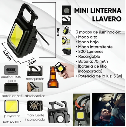 🎁Mega Promo🎁 Llavero Multifuncional con Potente Linterna LED