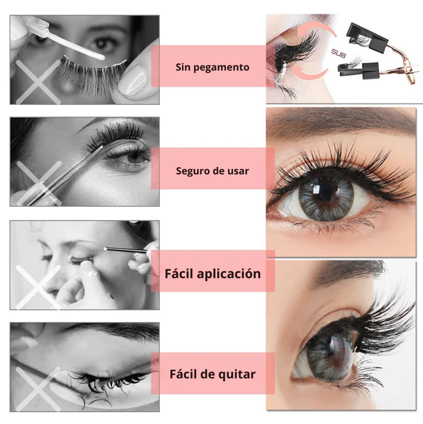 LashLux® - Kit De Pestañas Magnéticas con Aplicador