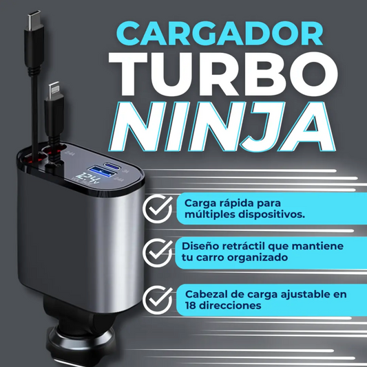 Turbo Ninja® - Cargador para Carro 4 en 1