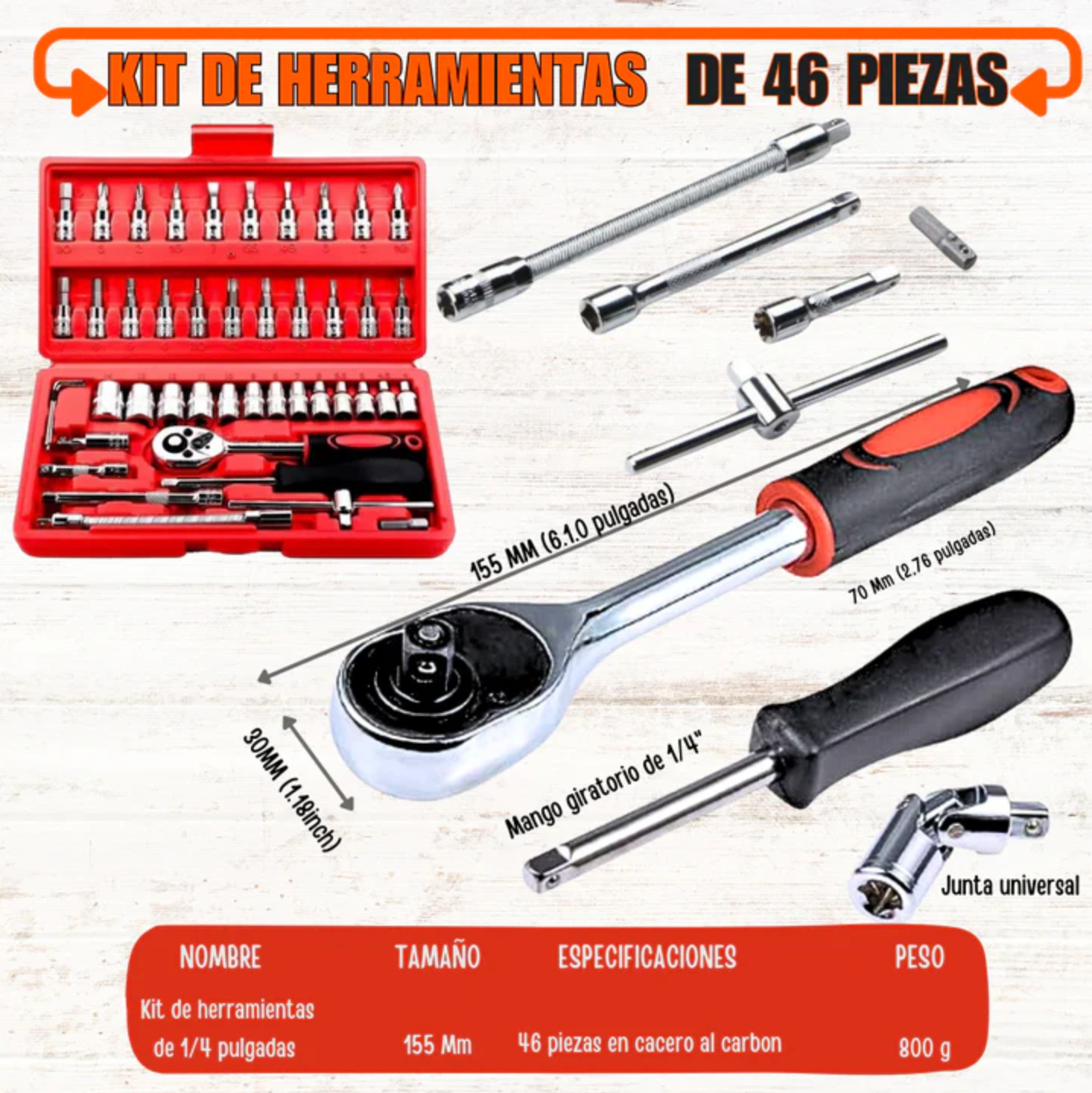 Kit de Herramientas de 46 Piezas