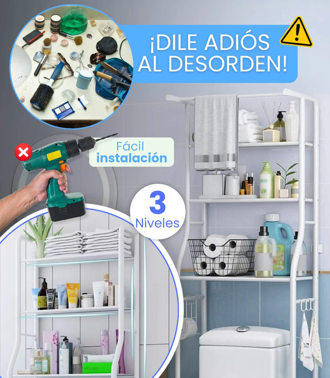 OrganizerMax®- Organizador de Baño