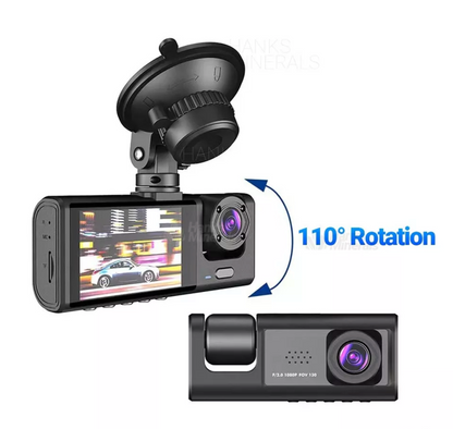 Cámara HD 1080P 3 en 1: Frontal, Trasera e Interior