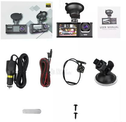 Cámara HD 1080P 3 en 1: Frontal, Trasera e Interior