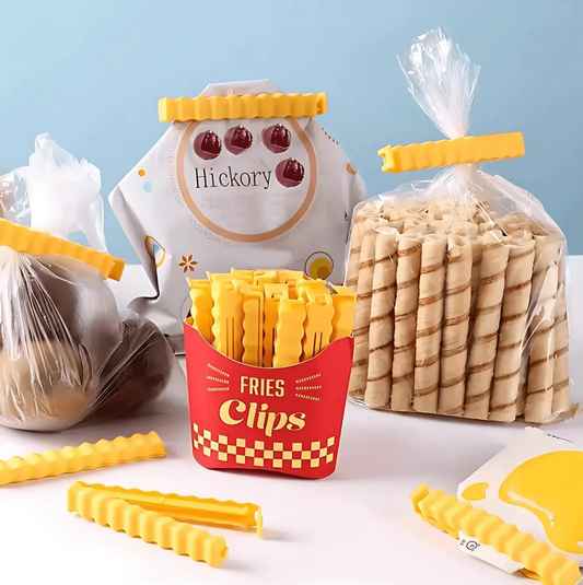 FriesClips™ - Set de 10 Clips Magnéticos en forma de Papas Fritas para Sellado de Bolas de Alimentos