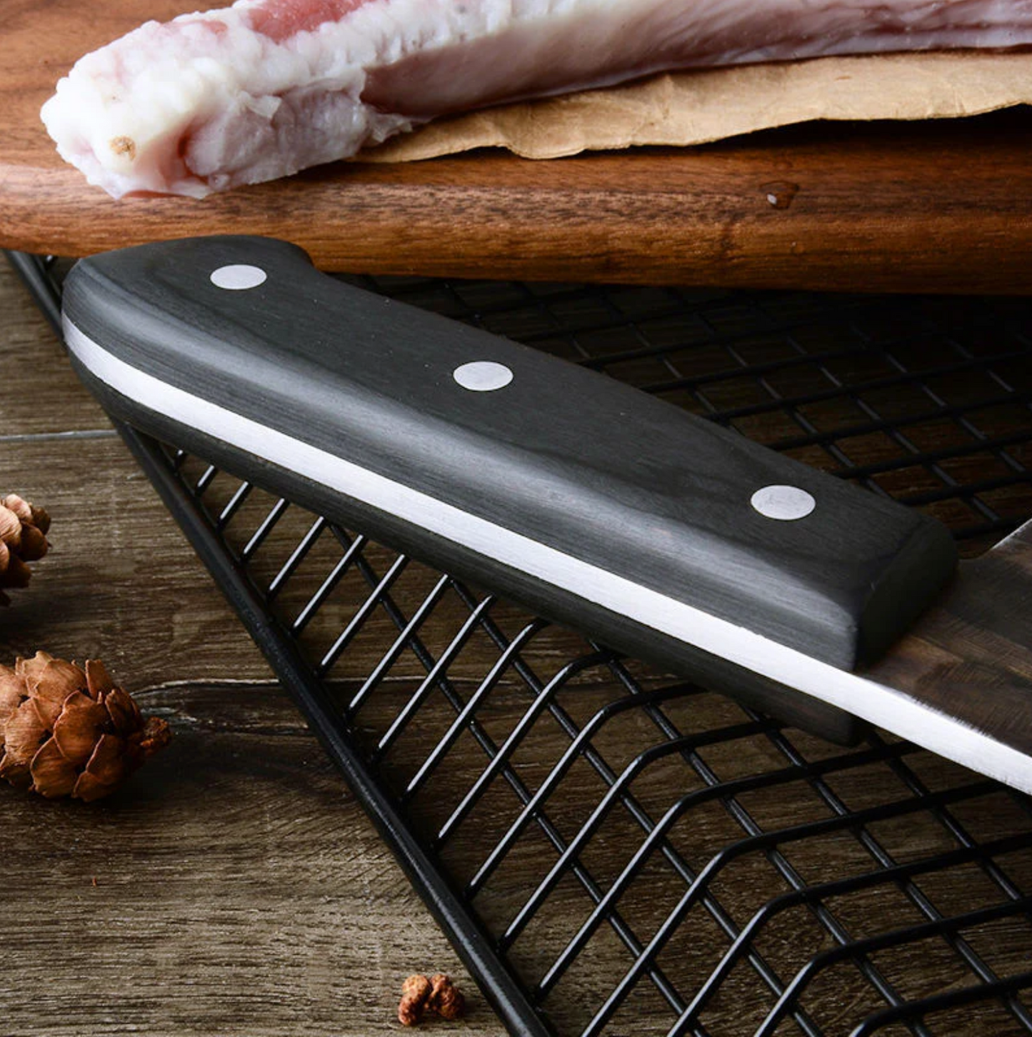 Machete Kurogane® Forjado de Chef Profesional de Acero Revestido de Alto Carbono