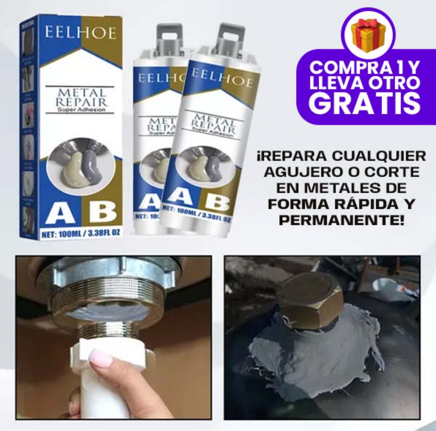 REPARADOR/SELLADOR DE METAL PROFESIONAL 2x1