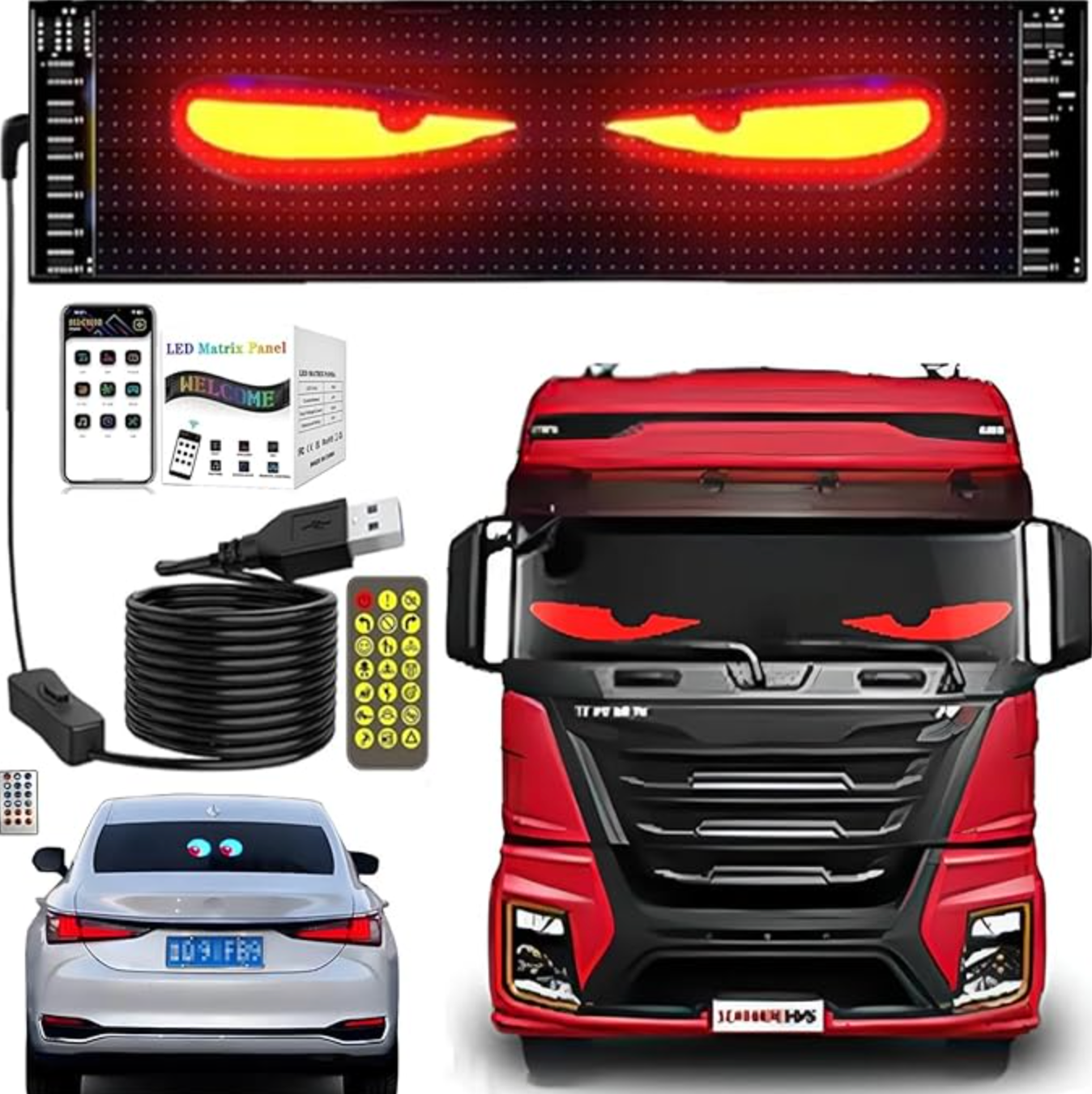 LuxSign® - Panel LED personalizable para coche