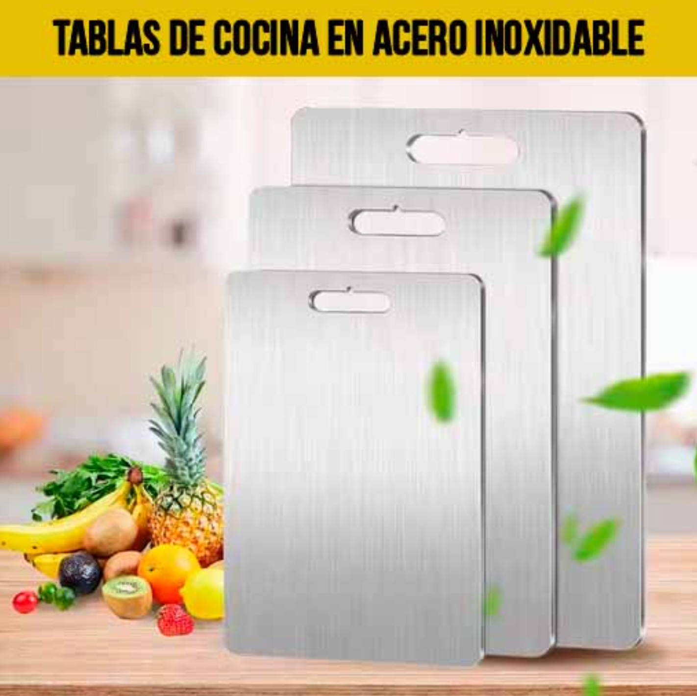 COMBO X3 TABLAS DE COCINA ACERO INOXIDABLE