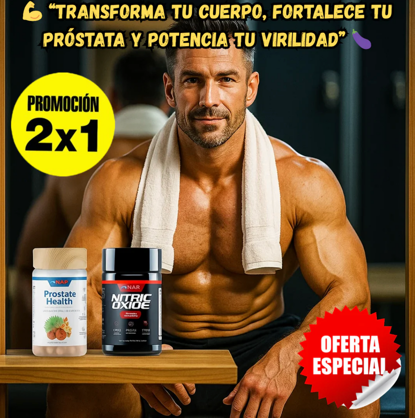 Óxido Nítrico + Prostate Health en pack 2x1: Rendimiento, energía y salud masculina