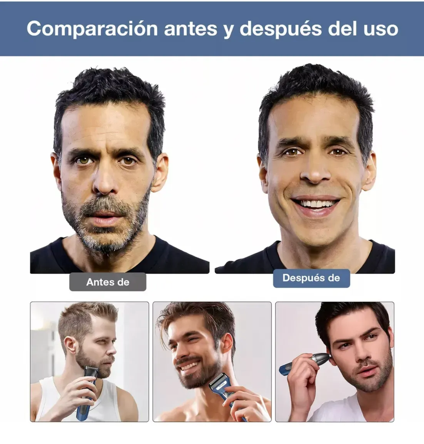 Rasuradora 3 en 1™ – Afeita, recorta y perfila con precisión