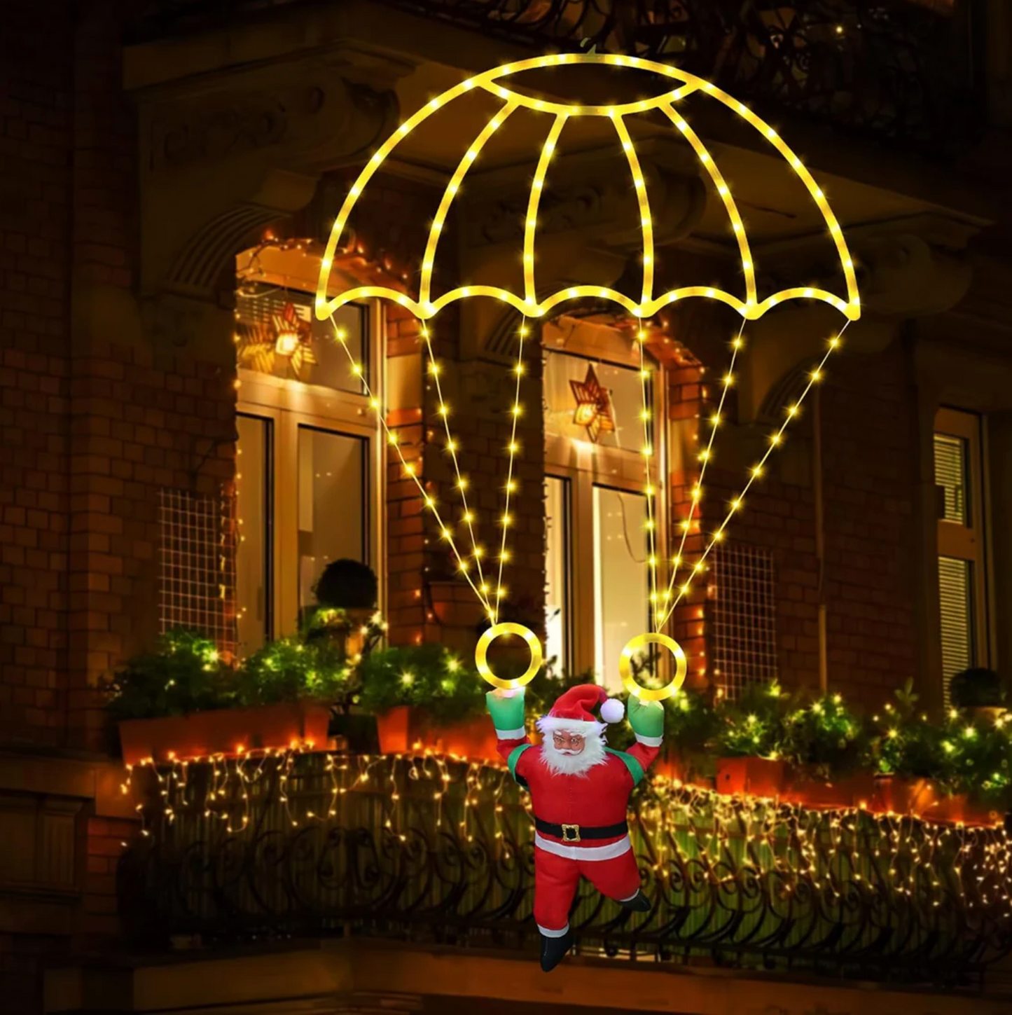 🎅🪂 ✨ SantaFly LED – El Papá Noel que Ilumina tu Navidad desde el Cielo 🎄
