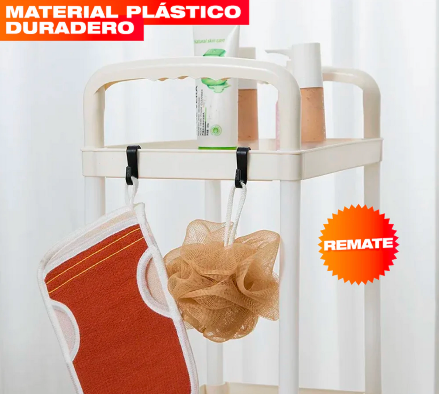 ESTANTE ORGANIZADOR DE 4 NIVELES CON RUEDAS
