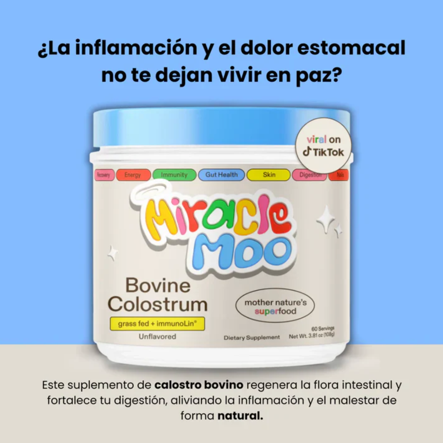 Miracle Moo® - Suplemento de Calostro Bovino