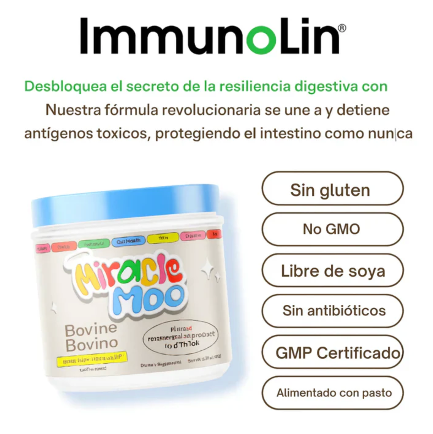Miracle Moo® - Suplemento de Calostro Bovino