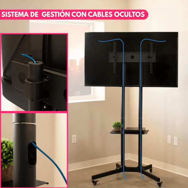 MoveFlex TV® - Soporte Móvil Para TV con Ruedas de 32 a 65"