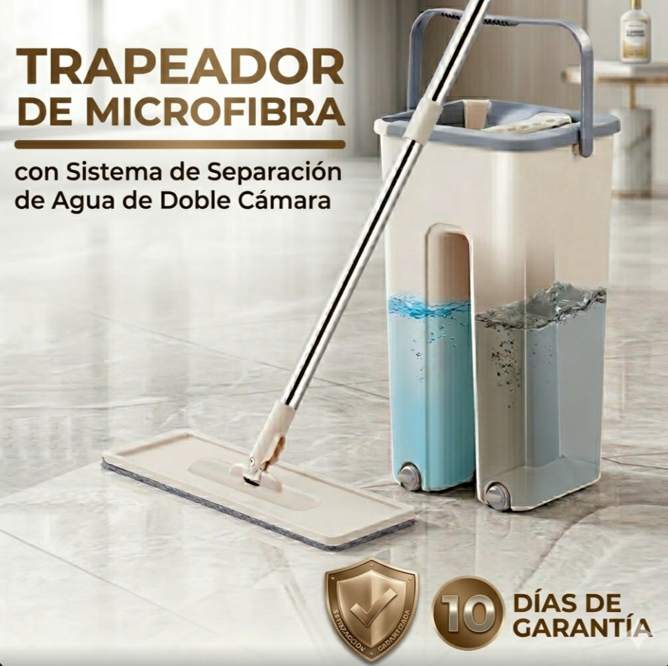 DuoClean Pro® - Trapeador de Microfibra Con Separador