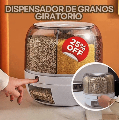 DISPENSADOR DE ALIMENTOS GIRATORIO 6 EN 1